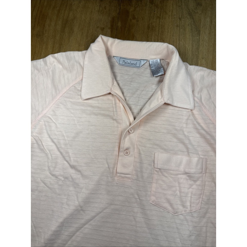 Vintage Palmland Short Sleeve Polo Shirt Mens XL Pink 80's Grandpa Academia